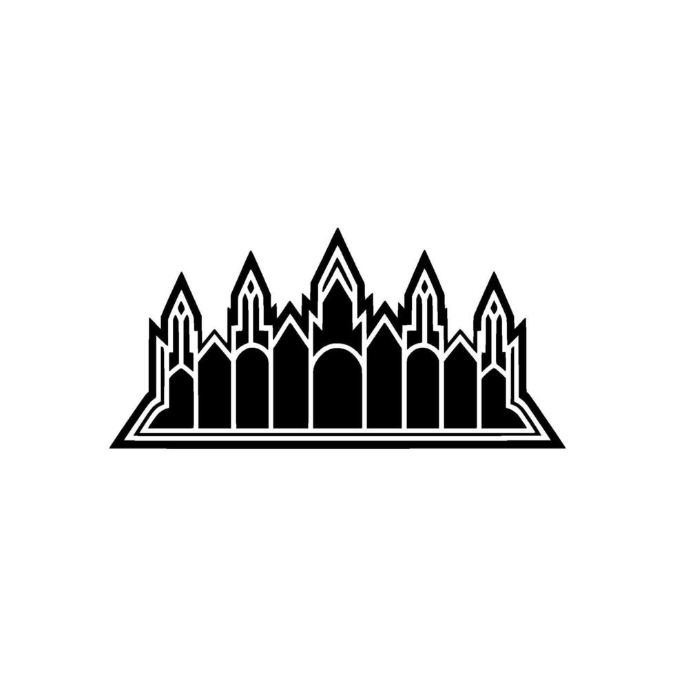 Gothic Silhouette Regal Castle Outline, Minimalist vector