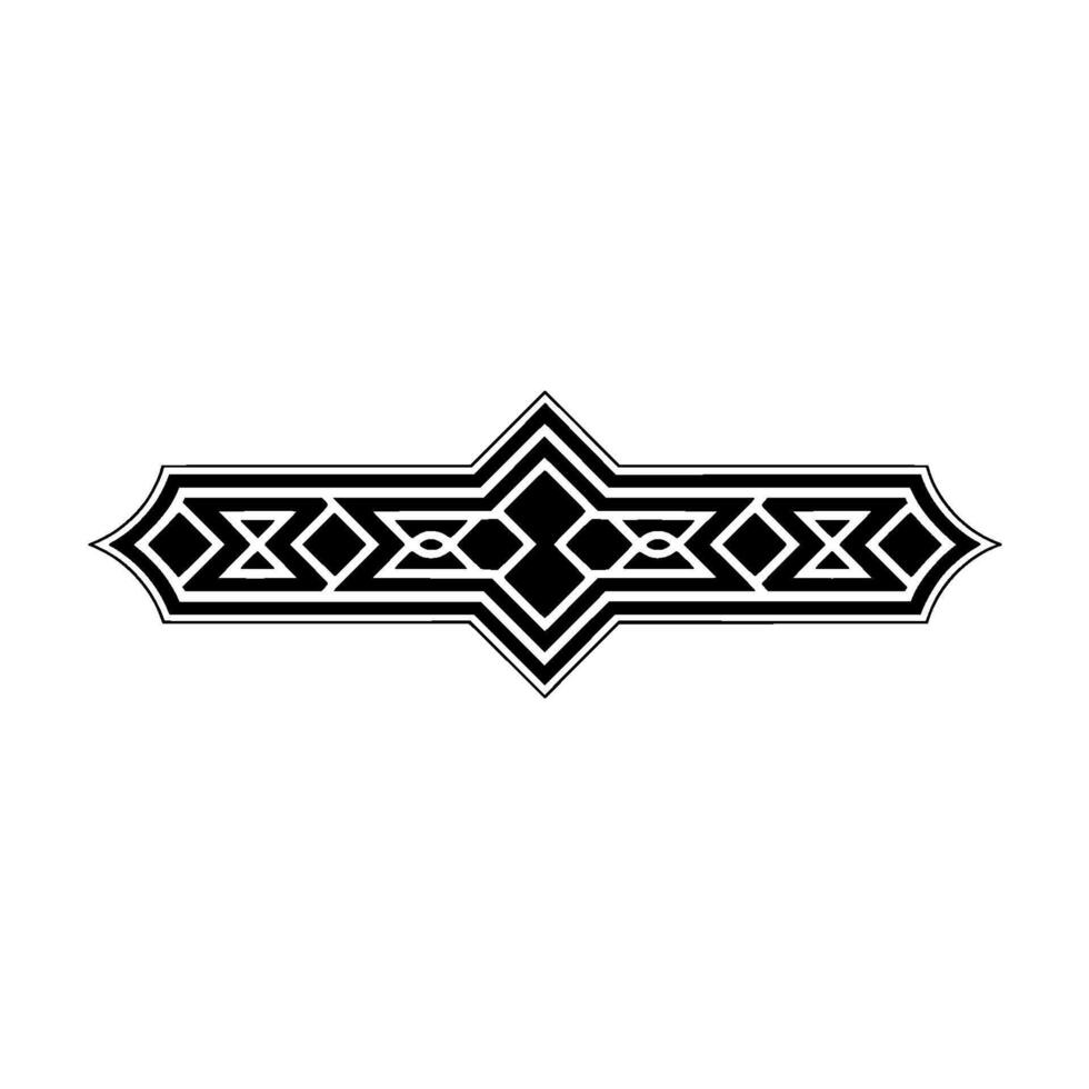 Geometric Deco Border, Black White, Stylized Ornament vector