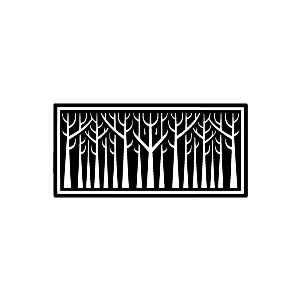 Serene Forest Silhouette, Minimalist vector