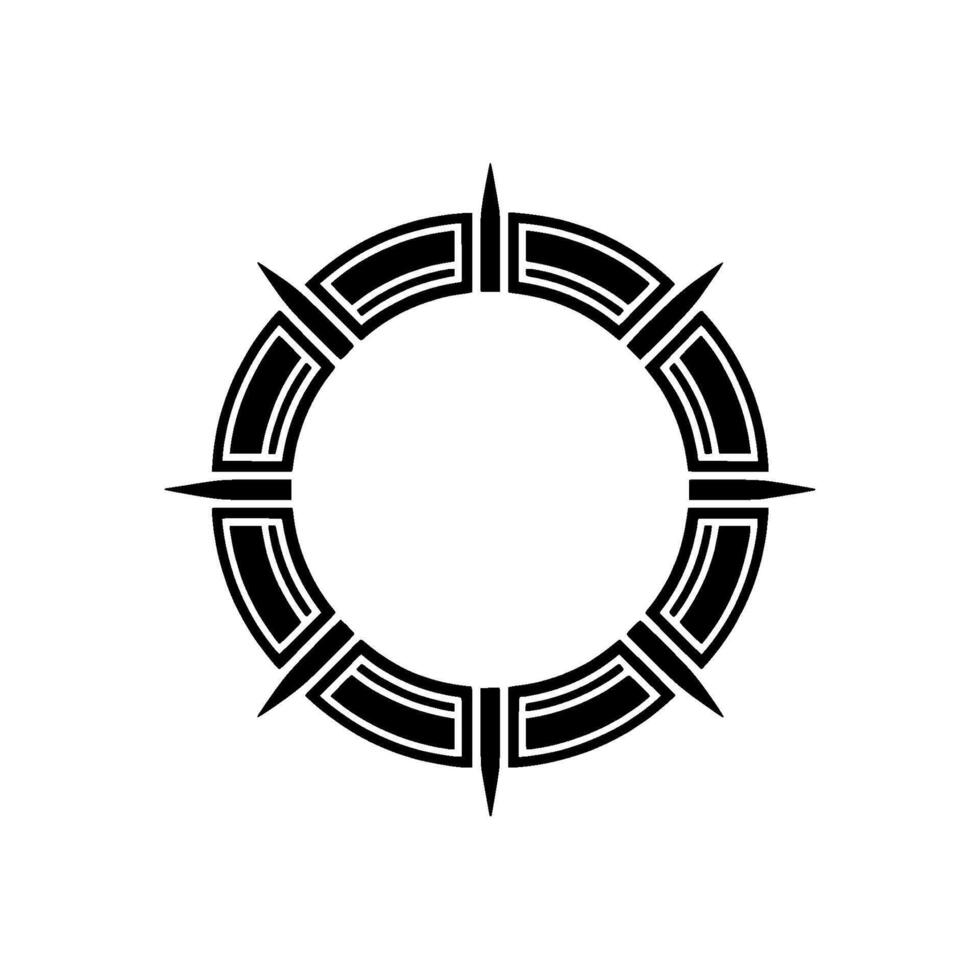 Geometric Tribal Circle, Minimalist - Outline vector