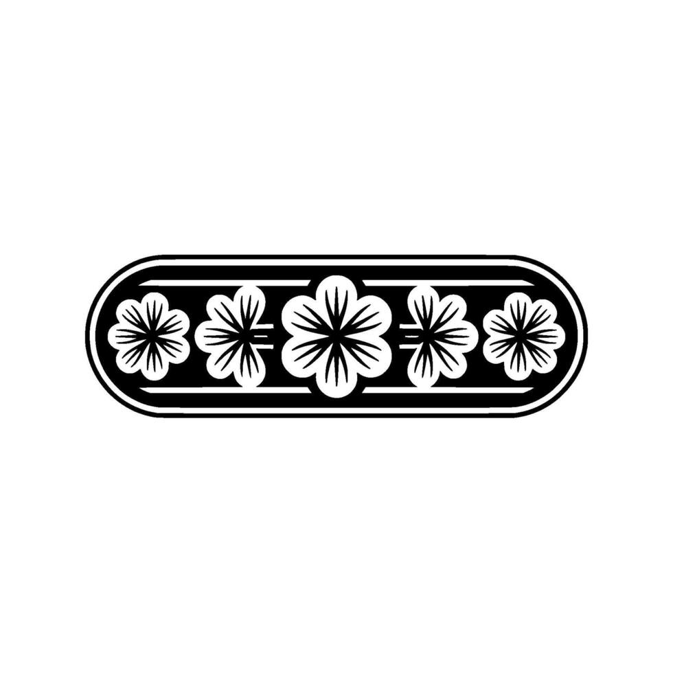 Stylized Cherry Blossom Emblem, Minimalist vector