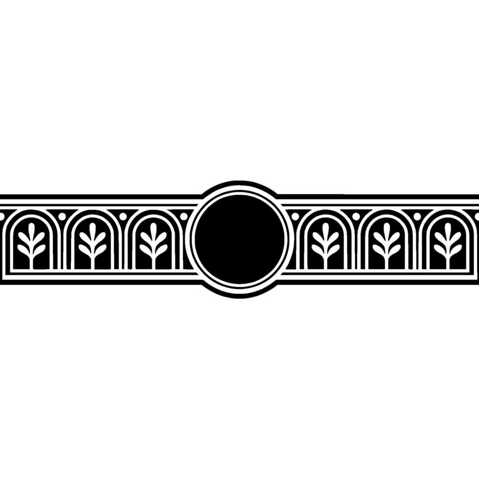 Art Deco Botanical Border, Elegant Element vector