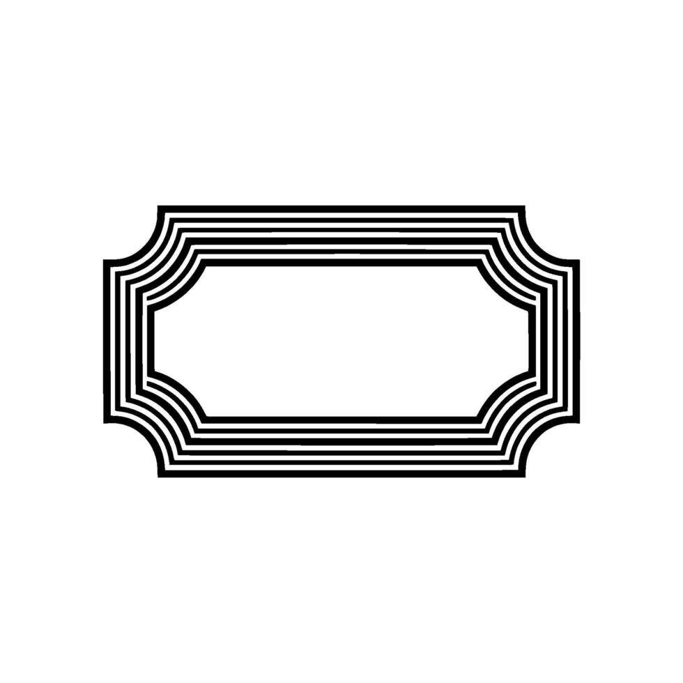 Layered Geometric Frame, Minimalist vector