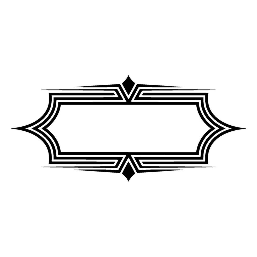 Art Deco Frame, Geometric Ornament, Elegant Border, Vintage, Line vector