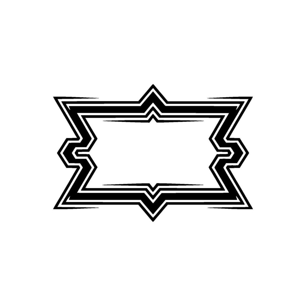 Geometric Star Frame, Minimalist, Blank Space vector