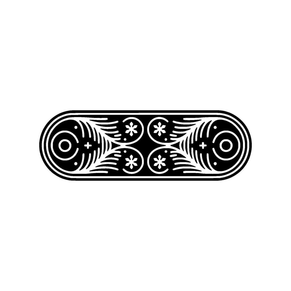 Intricate Black White Scroll Motif, Vintage vector