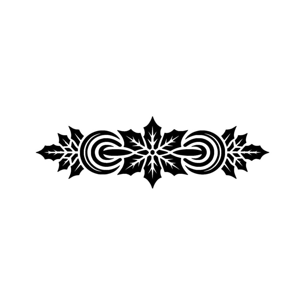 Intricate Black Floral Border, Decorative Element vector