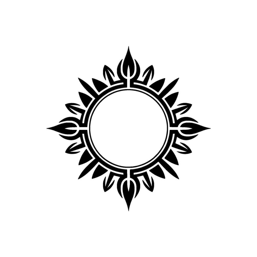 Geometric Tribal Frame, Minimalist, Circular Motif vector