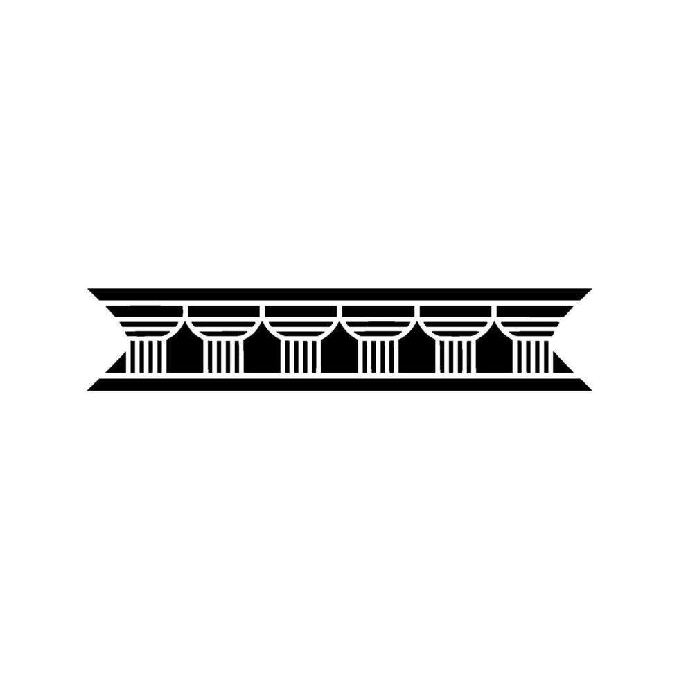 Geometric Temple Silhouette, Minimalist vector