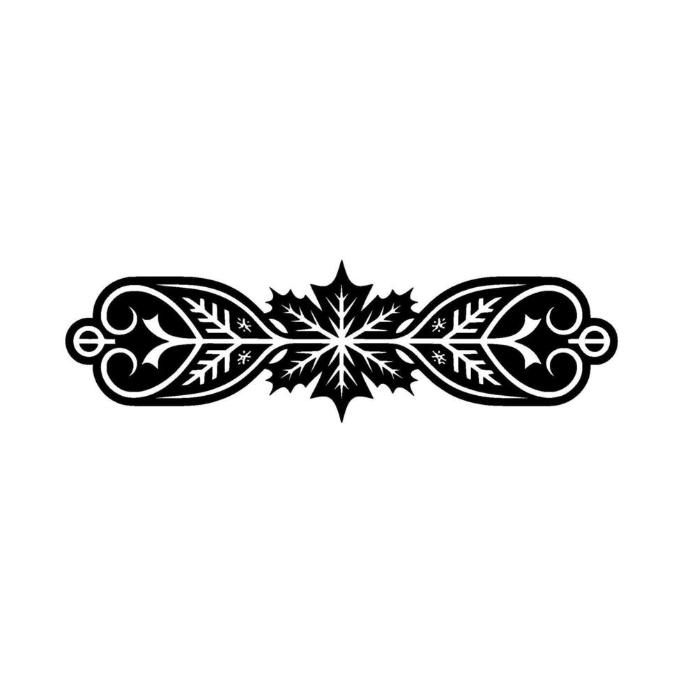 Intricate Maple Leaf Divider, Elegant Vintage vector