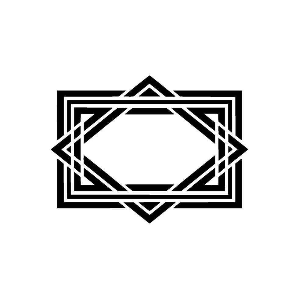 Geometric Deco Frame, Minimalist, Elegant Border, Layout vector