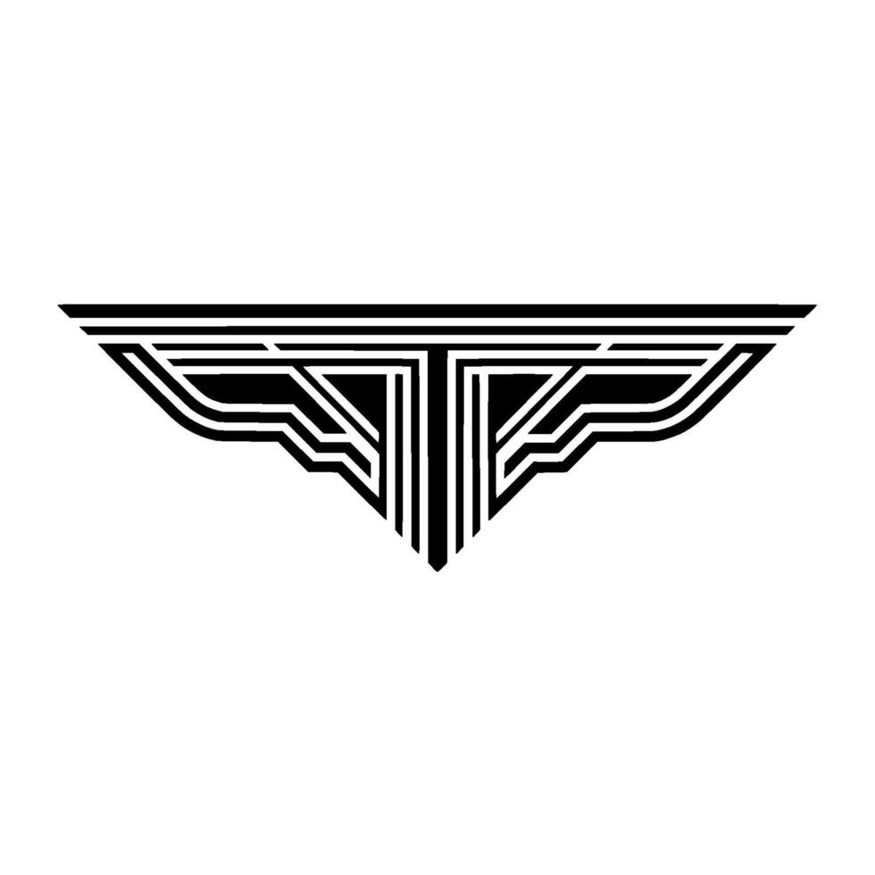 Geometric Wing Emblem, Minimalist, Modern Symbol vector