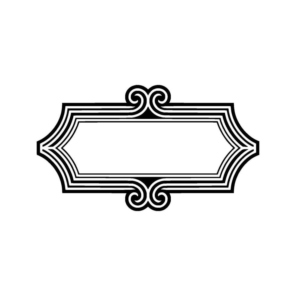 Elegant Deco Frame, Vintage Ornamentation, Minimalist, Swirls vector