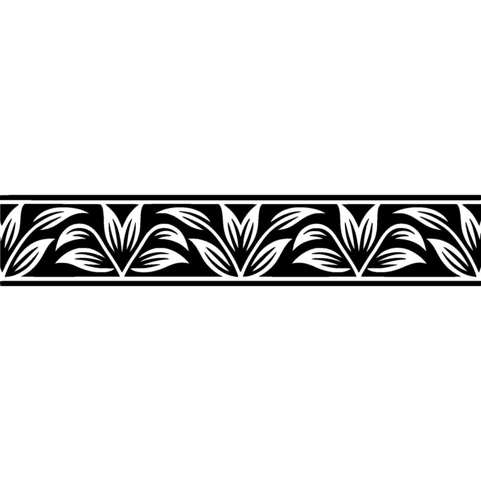 Elegant Botanical Border, Vintage Style, Decorative vector