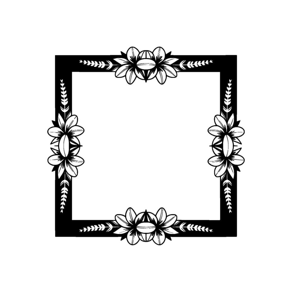 Elegant Floral Frame, Minimalist - Lotus vector