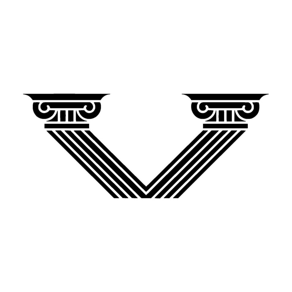 Geometric Column - Minimalist Emblem vector