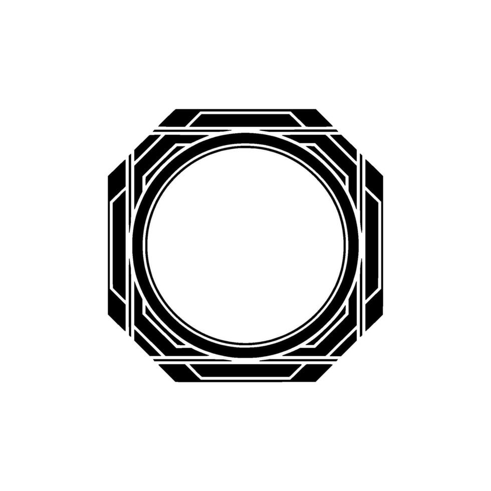 Geometric Hexagon Frame, Minimalist, Abstract vector
