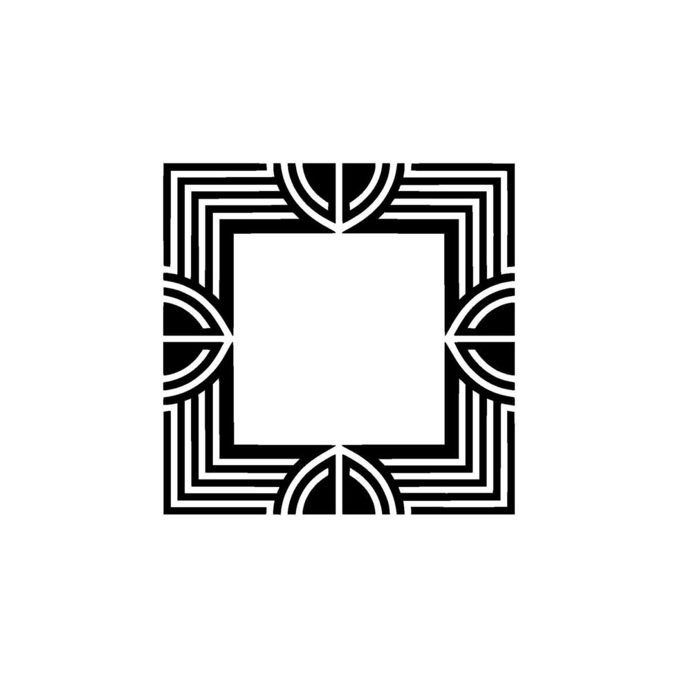 Geometric Deco Frame, Elegant Outline, Minimalist, Art deco vector