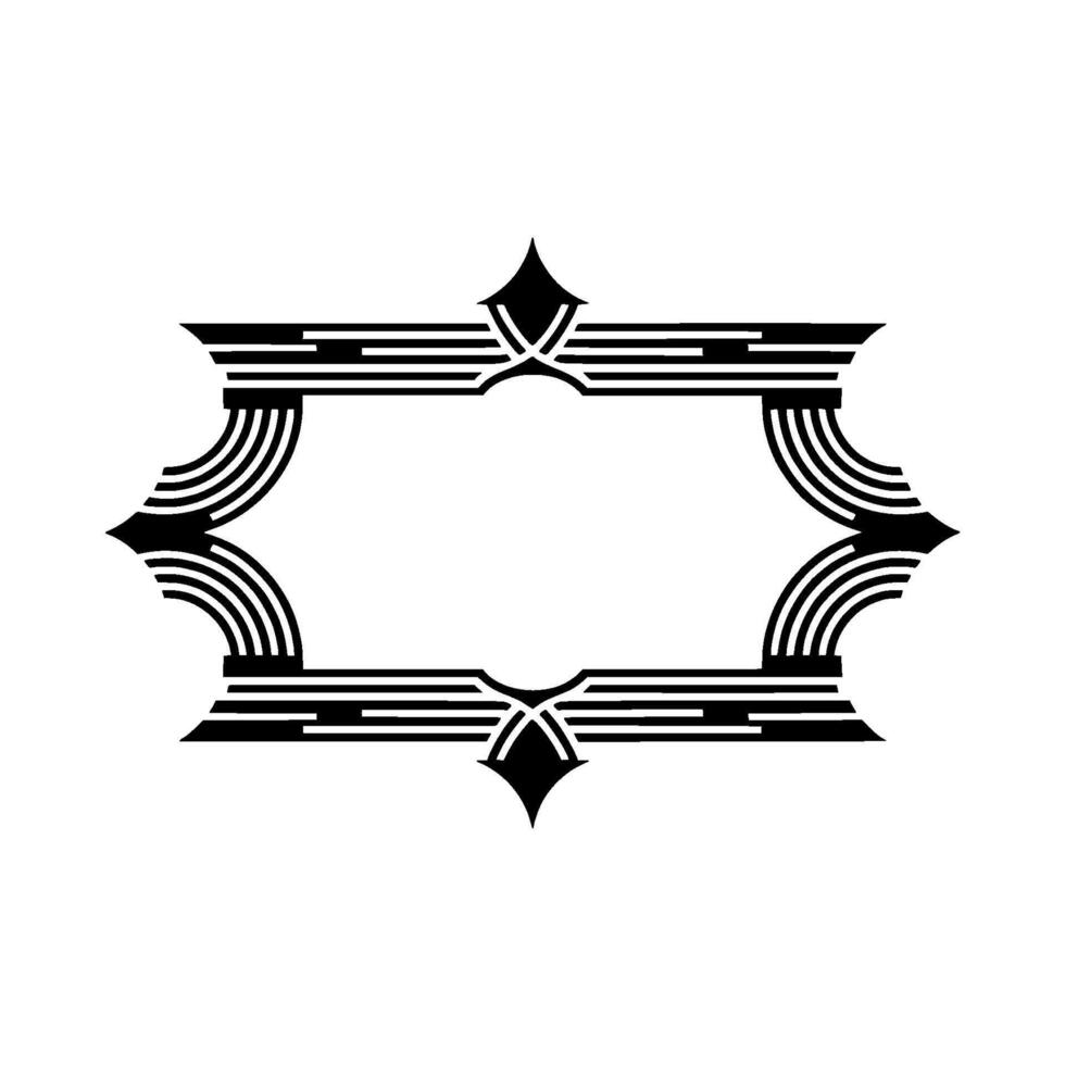 Art Deco Frame, Geometric Ornament, Elegant, Linear vector