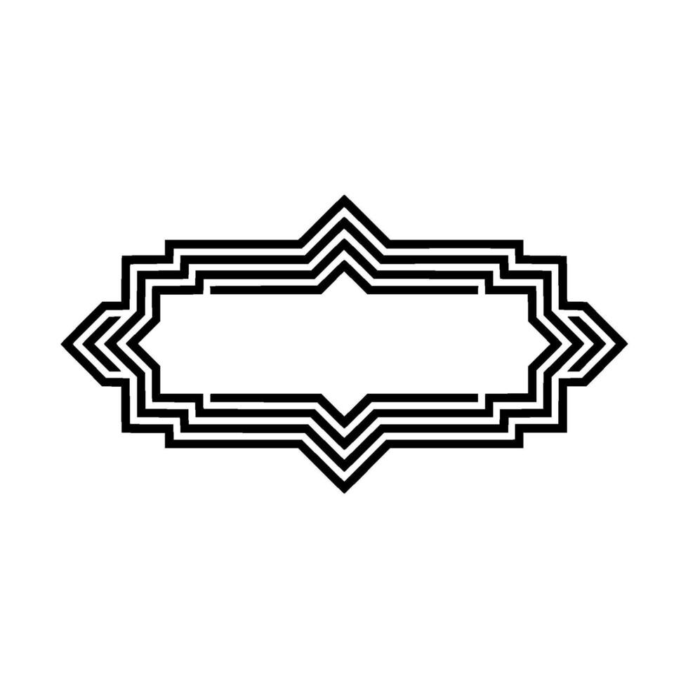 Geometric Deco Frame, Layered, Minimalist Elegance, Outline vector