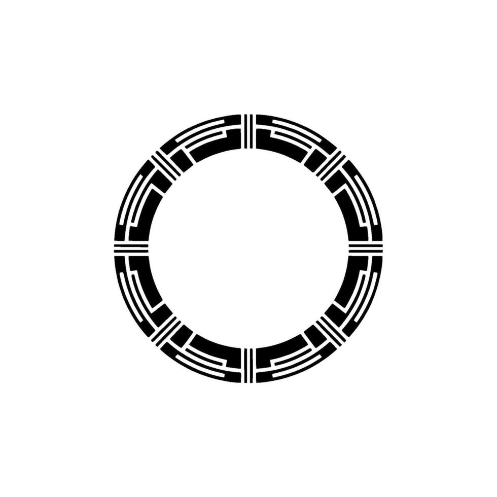 Geometric Circle Frame, Minimalist, Circular Motif - Monochrome vector