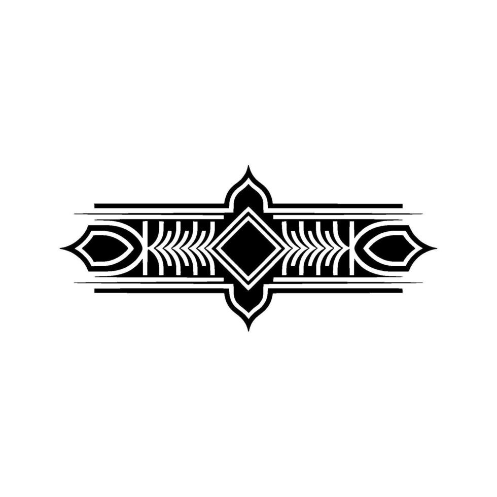 Art Deco Geometric Ornament, Black White Elegance vector