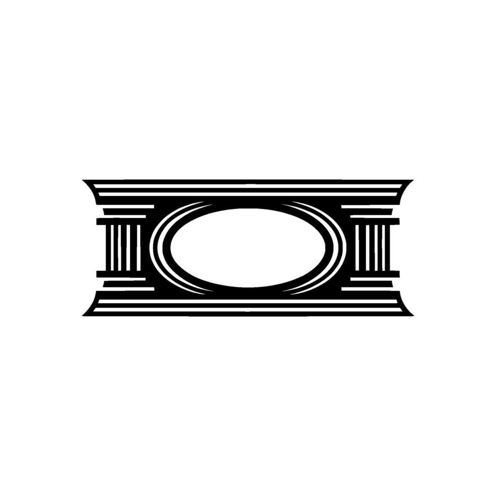 Geometric Deco Emblem, Minimalist, Oval vector