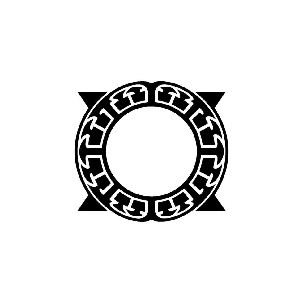 Geometric Tribal Ornament, Circular Motif, Minimalist vector