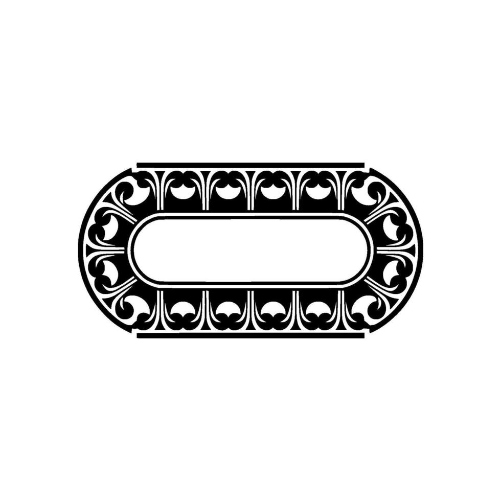 Ornate Oval Border, Vintage Element vector