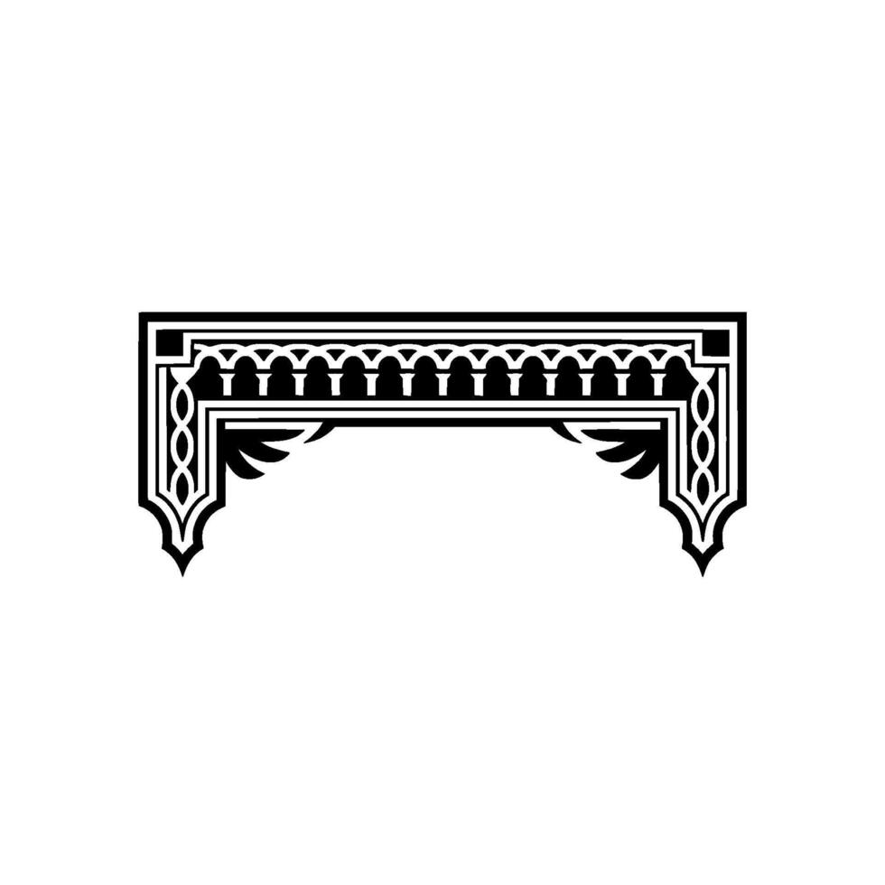 Geometric Arch Ornament, Vintage Style, Minimalist vector