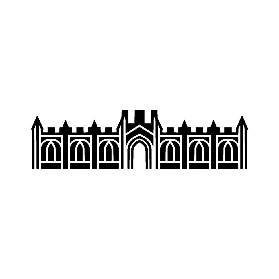 Geometric Fortress Silhouette, Minimalist, Architecture vector