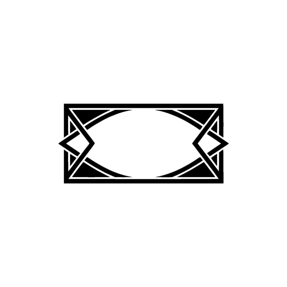Geometric Deco Frame, Minimalist, Elegant Border, - Pattern vector