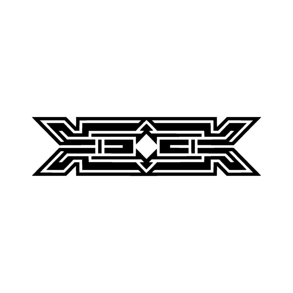 Geometric Tribal Emblem, Modern Abstract - Outline vector