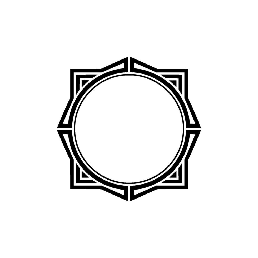 Geometric Deco Frame, Minimalist, Monoline vector