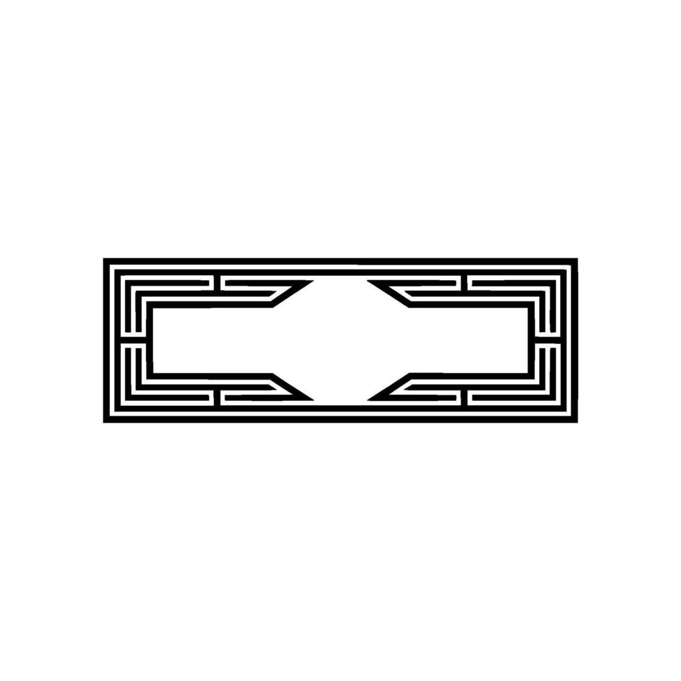 Geometric Deco Frame, Minimalist - Monoline vector