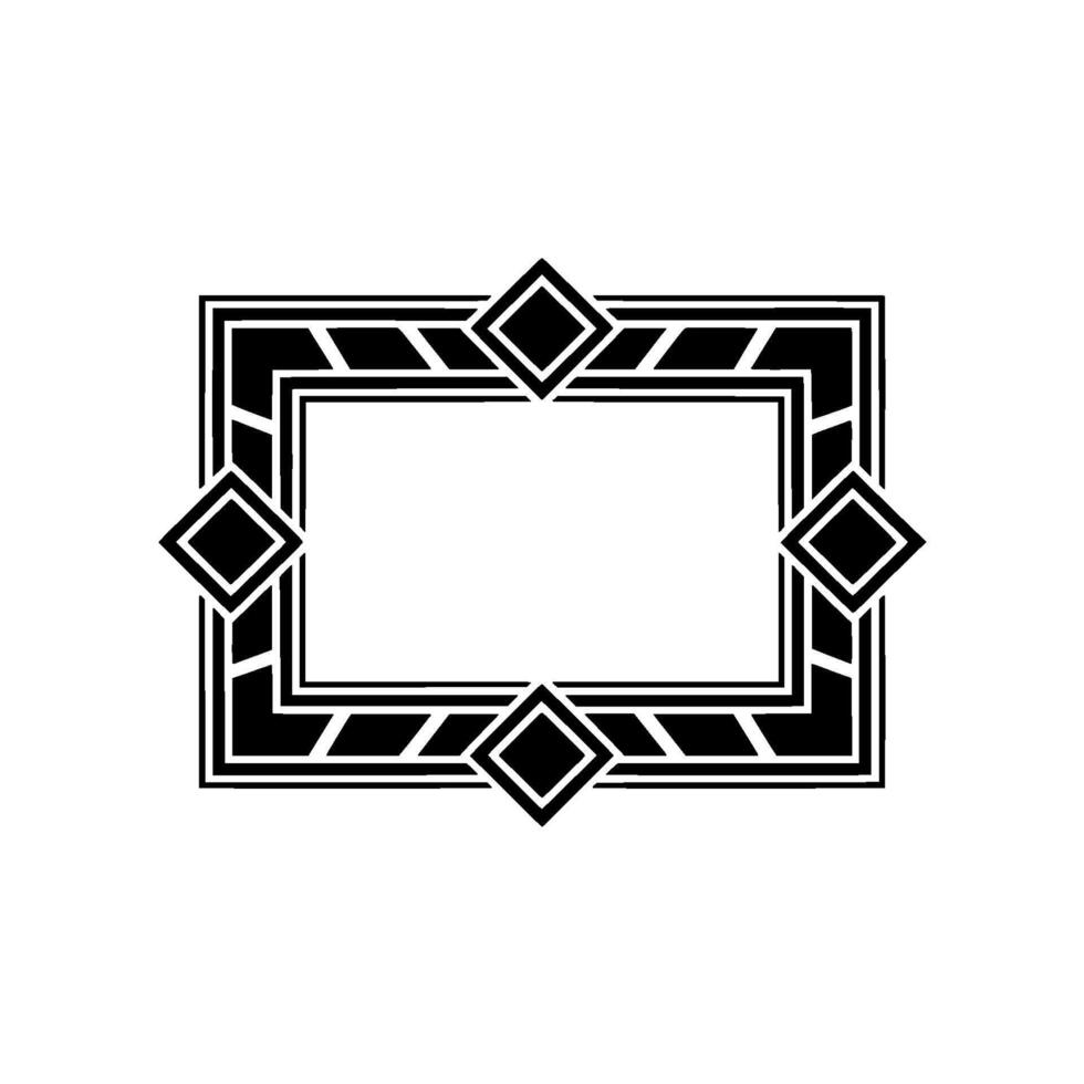 Geometric Deco Frame, Elegant Border, Art Deco, Diamond vector