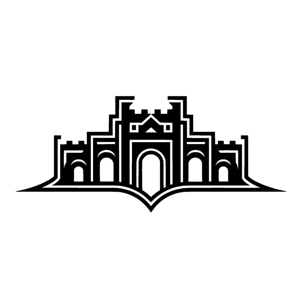 Geometric Fortress Emblem, Regal Silhouette vector