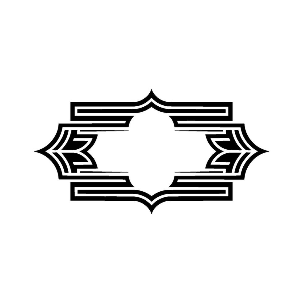 Geometric Deco Ornament, Minimalist, Elegant Border, Symmetrical vector