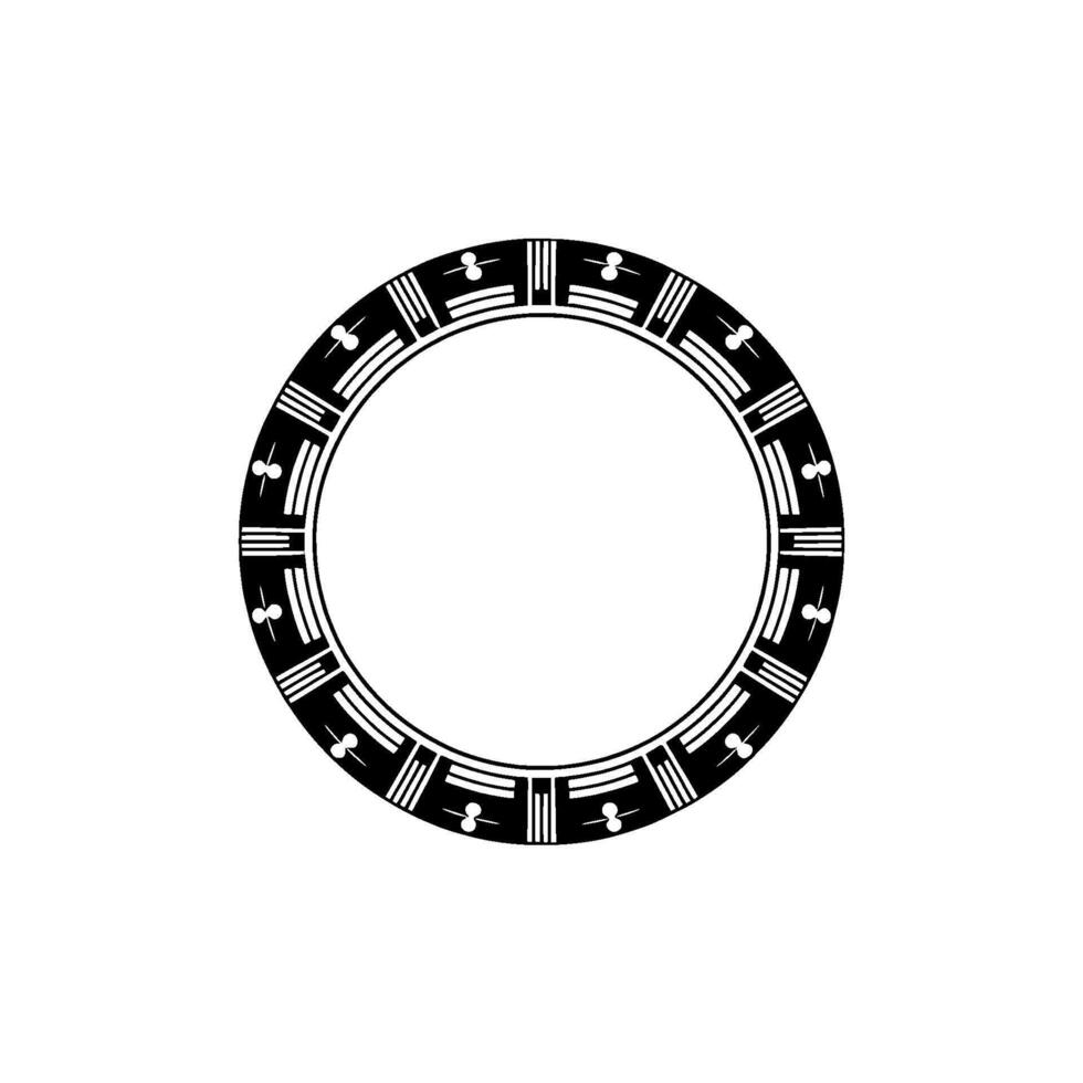 Geometric Tribal Circle, Minimalist, Ornament vector