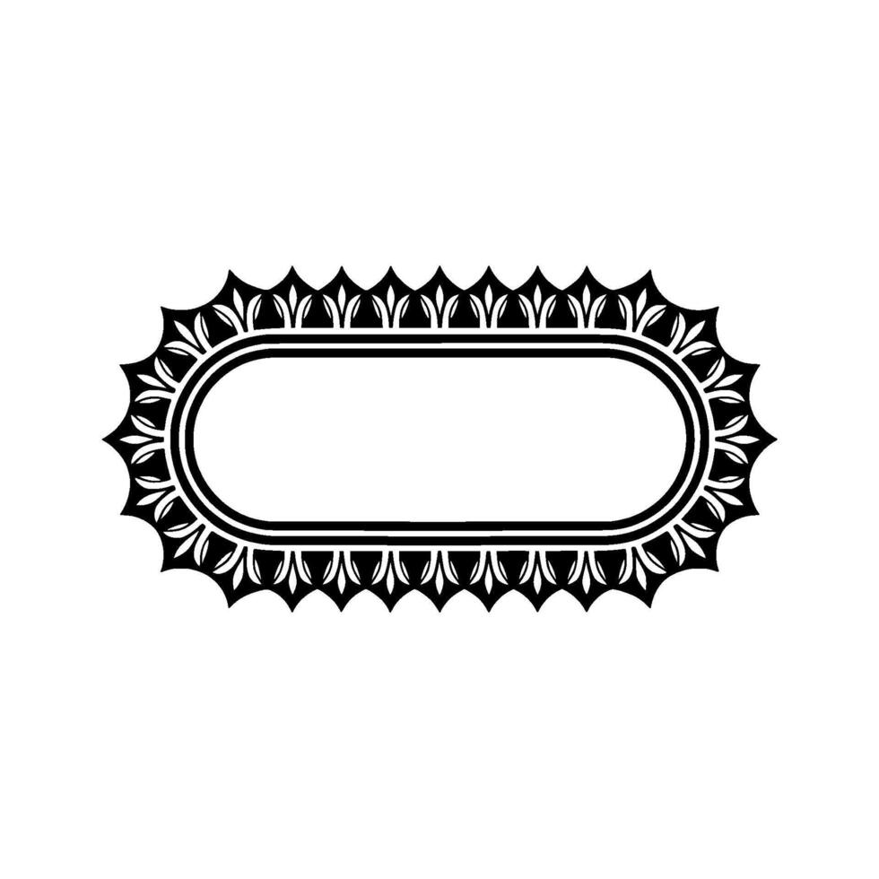 Elegant Oval Frame, Art Deco Ornamentation, Minimalist vector