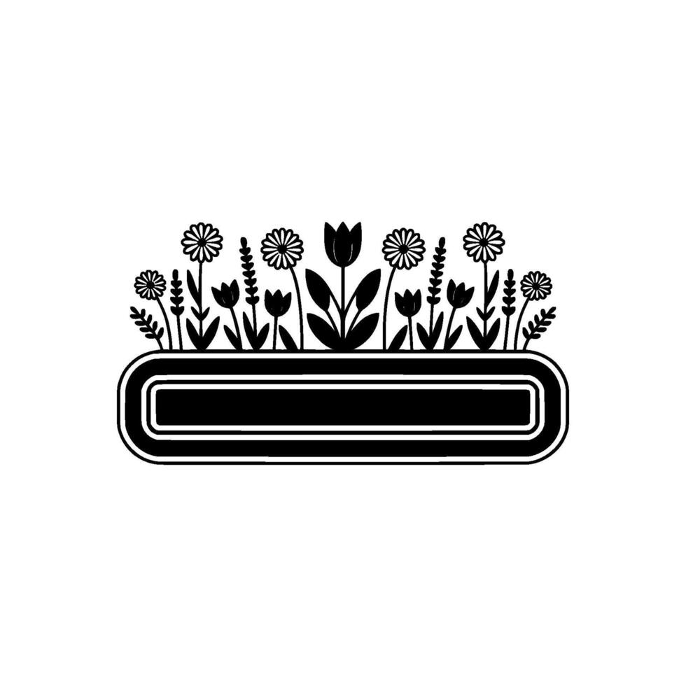 Botanical Border, Minimalist Floral vector