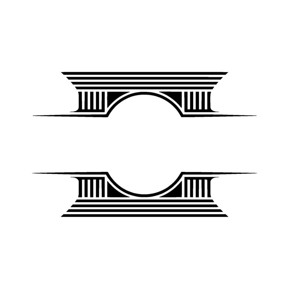 Geometric Arch Emblem, Minimalist, Classic Style vector