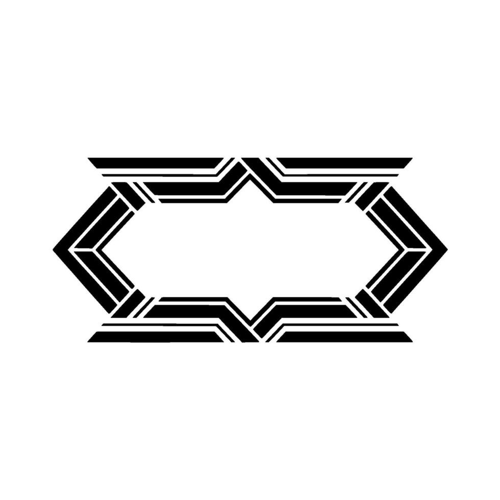 Geometric Deco Frame, Minimalist, Elegant Border, - Symmetrical vector