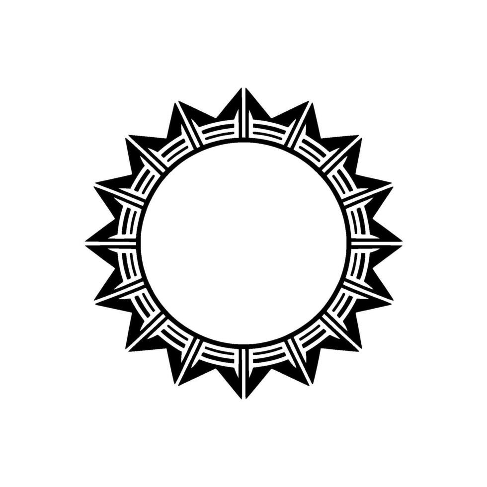Geometric Crown Circle, Minimalist vector