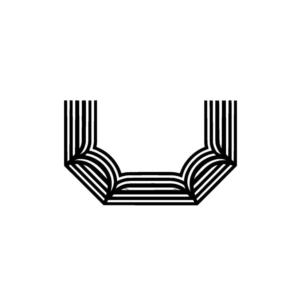 Abstract U-Shape, Linear Minimalism, Gradient Depth vector