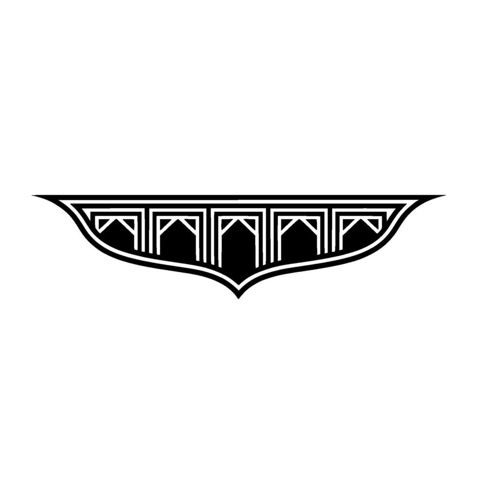 Art Deco Winged Emblem, Geometric vector