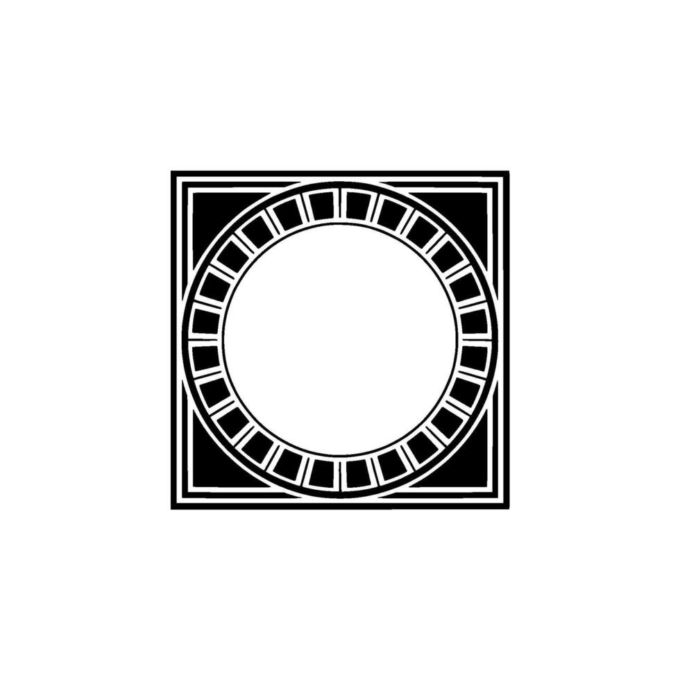 Geometric Circle Emblem, Art Deco Style, Minimalist, Minimalism vector