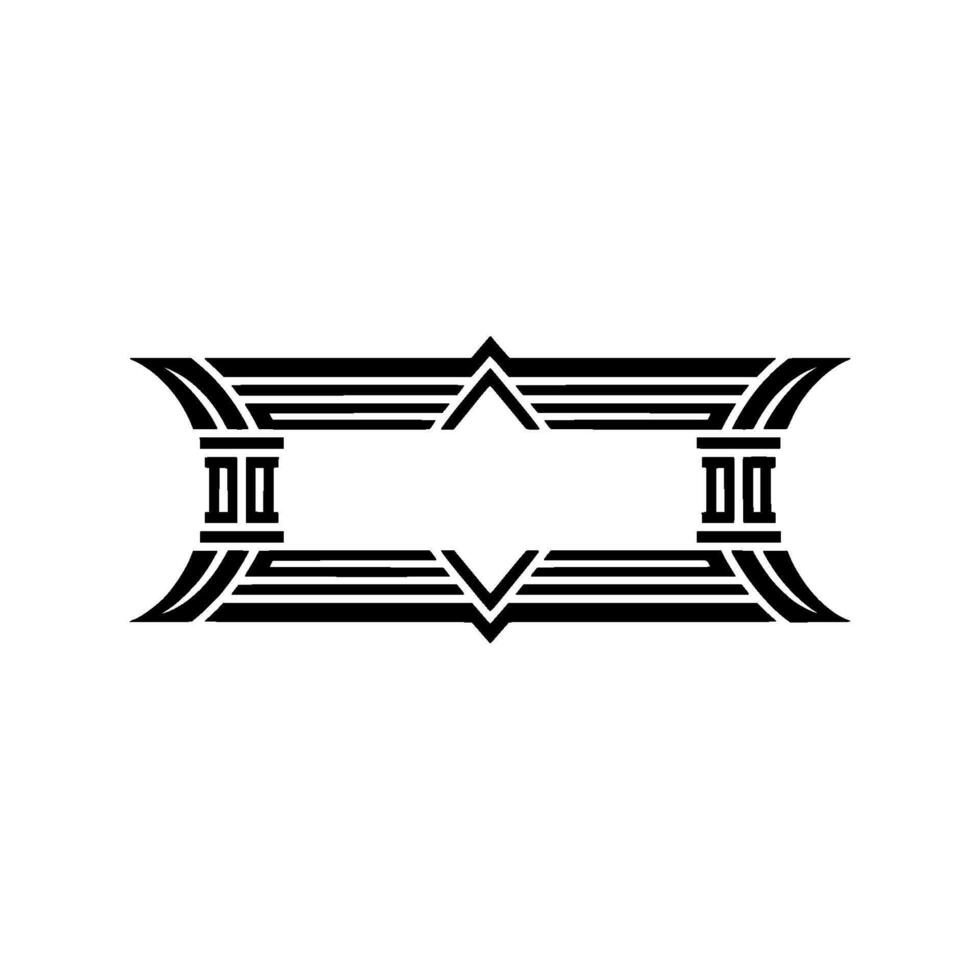 Geometric Deco Frame, Streamlined, Minimalist Emblem vector