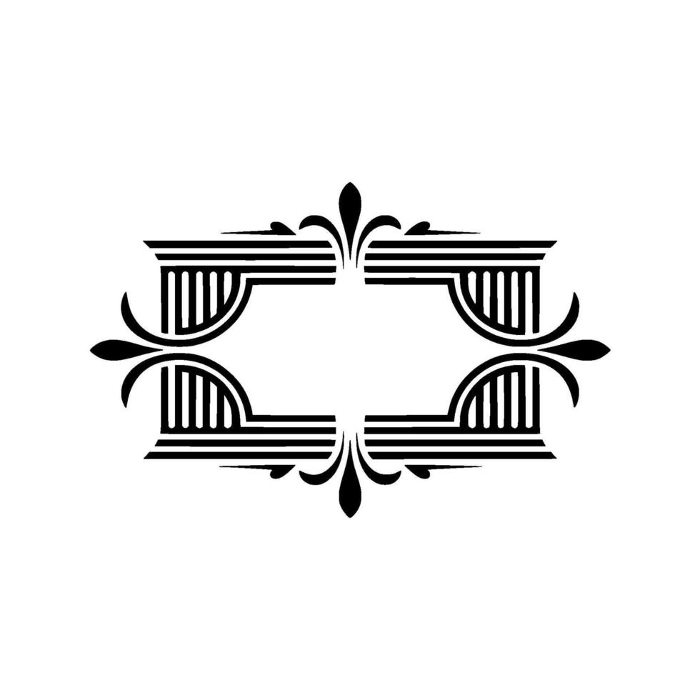 Art Deco Ornament, Elegant Border, Vintage Element, Linear vector