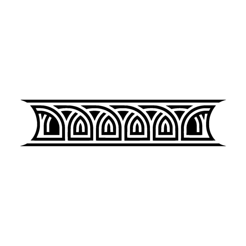 Geometric Deco Border, Stylized Art Nouveau Ornament vector